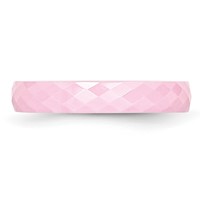 Chisel Ceramic Pink 4mm Faceted Polished Band view 3