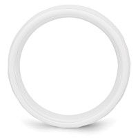 Chisel Ceramic White 6mm Faceted Polished Band view 2