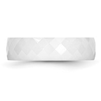 Chisel Ceramic White 6mm Faceted Polished Band view 3