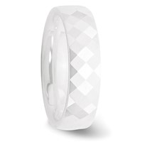 Chisel Ceramic White 6mm Faceted Polished Band view 4