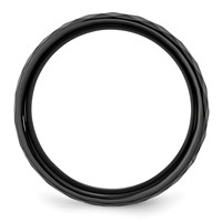 Chisel Ceramic Black 6mm Faceted Polished Band view 2