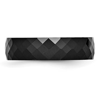 Chisel Ceramic Black 6mm Faceted Polished Band view 3