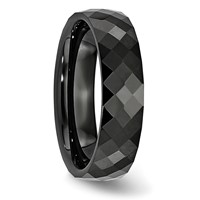 Chisel Ceramic Black 6mm Faceted Polished Band view 4