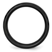 Chisel Ceramic Black Faceted and Beveled Edge 6mm Polished Band view 2