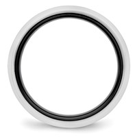 Chisel Ceramic Black and White 6mm Polished Band view 2