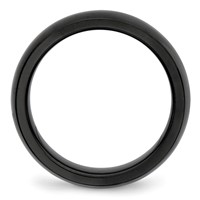 Chisel Ceramic Black and White 6mm Polished Band view 4