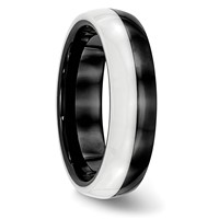 Chisel Ceramic Black and White 6mm Polished Band view 5