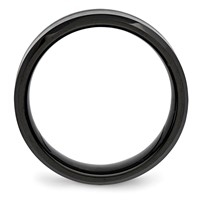Chisel Ceramic Black with Green Carbon Fiber Inlay Beveled Edge Ring view 2
