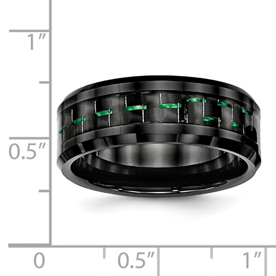 Chisel Ceramic Black with Green Carbon Fiber Inlay Beveled Edge Ring