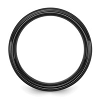 Ceramic Black Polished Band with Scratch Finished Center 8mm view 2