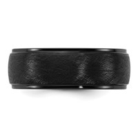 Ceramic Black Polished Band with Scratch Finished Center 8mm view 3