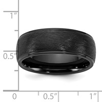 Ceramic Black Polished Band with Scratch Finished Center 8mm view 4