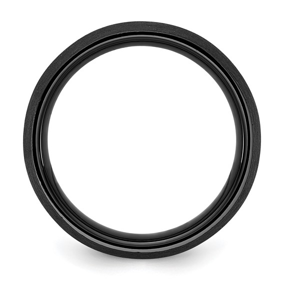 Ceramic Black Scratch Finished with Yellow IP-plated Center 8mm Band