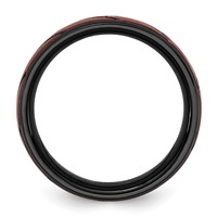 Ceramic Black Polished Bronze IP-plated Scratch Finish Grooved Center 8mm view 2