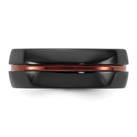 Ceramic Black Polished Band with Bronze IP-plated Center and Inside 8mm view 3