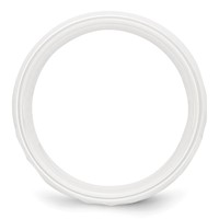 Chisel Ceramic White Faceted 8mm Polished Band view 2