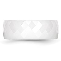Chisel Ceramic White Faceted 8mm Polished Band view 3