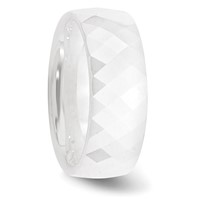 Chisel Ceramic White Faceted 8mm Polished Band view 4