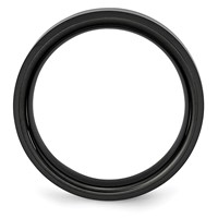 Chisel Ceramic Black Beveled Edge 8mm Brushed and Polished Band view 2