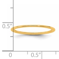 14K 1mm Yellow Gold Standard Comfort Fit Band view 4