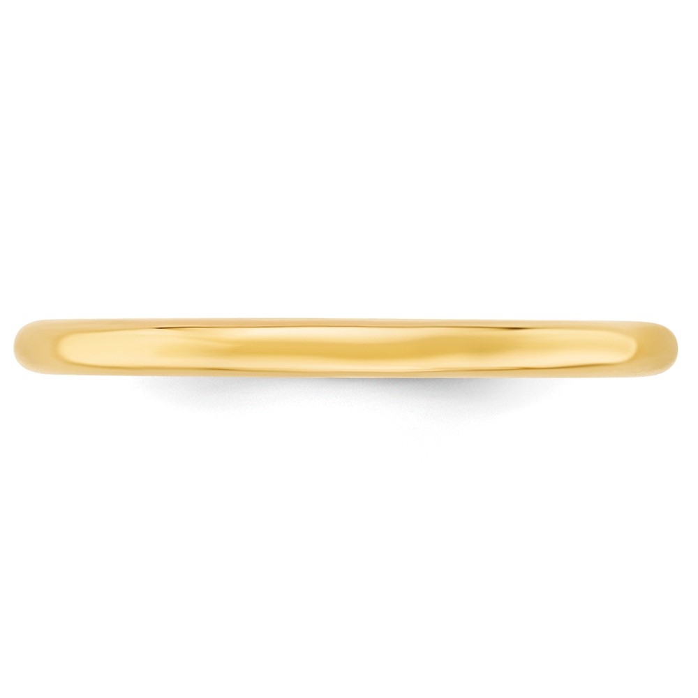 14k Yellow Gold 2mm Standard Weight Comfort Fit Wedding Band Size 5.5 (CF020-5.5)
