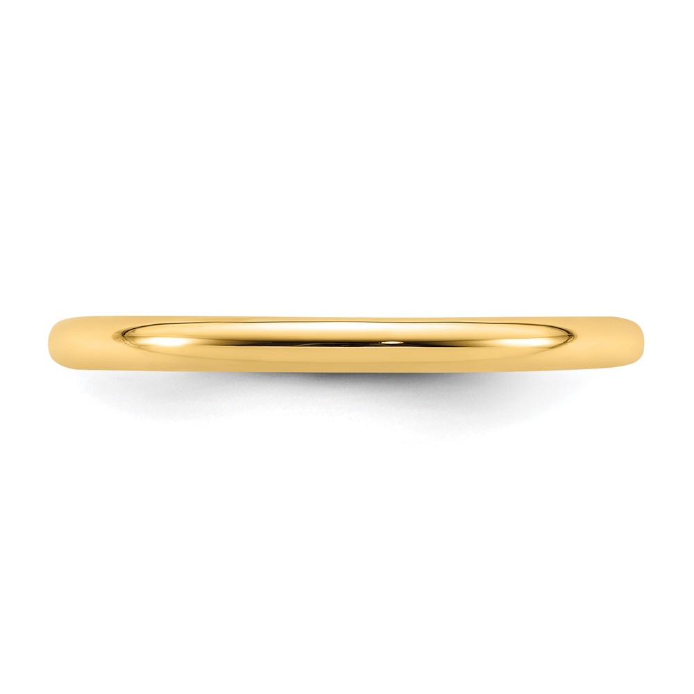 14k Yellow Gold 2mm Standard Weight Comfort Fit Wedding Band Size 5.5 (CF020-5.5)