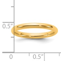 14K 2.5mm Yellow Gold Standard Comfort Fit Band view 4