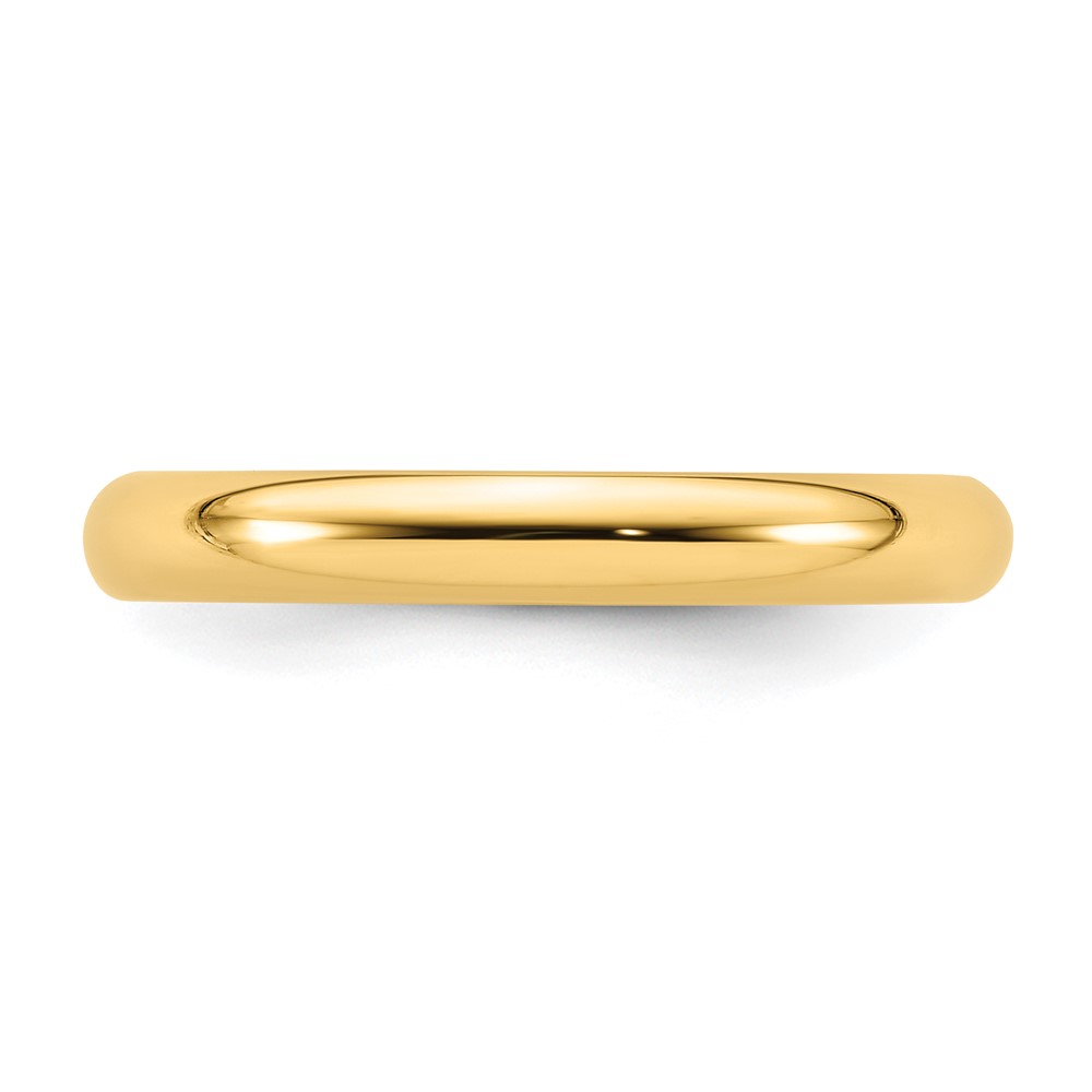 14k Yellow Gold 3mm Standard Weight Comfort Fit Wedding Band Size 10 (CF030-10)