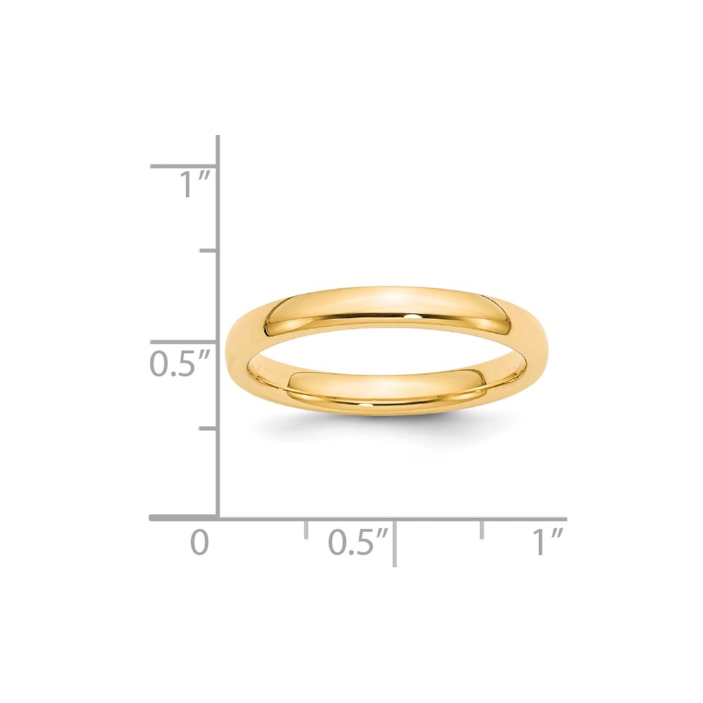 14k Yellow Gold 3mm Standard Weight Comfort Fit Wedding Band Size 10 (CF030-10)