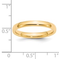 14K Yellow Gold 3mm Standard Weight Comfort Fit Wedding Band view 5