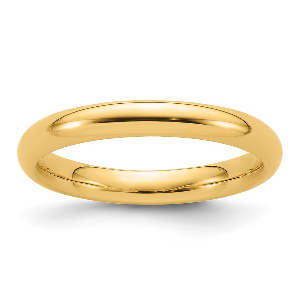 14k Yellow Gold 3mm Standard Weight Comfort Fit Wedding Band Size 5.5 (CF030-5.5)