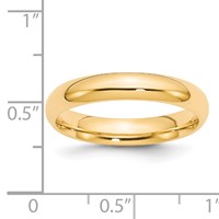 14K Yellow Gold 4mm Standard Weight Comfort Fit Wedding Band view 4