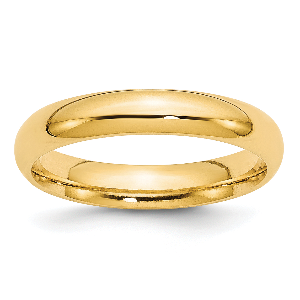 14k Yellow Gold 4mm Standard Weight Comfort Fit Wedding Band Size 10 (CF040-10)