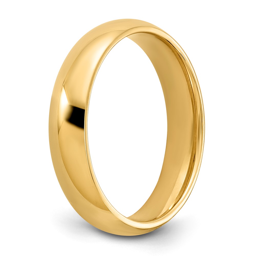 14k Yellow Gold 5mm Standard Weight Comfort Fit Wedding Band Size 11 (CF050-11)