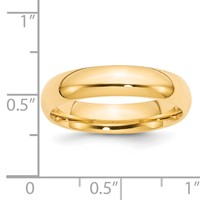 14K Yellow Gold 5mm Standard Weight Comfort Fit Wedding Band view 5