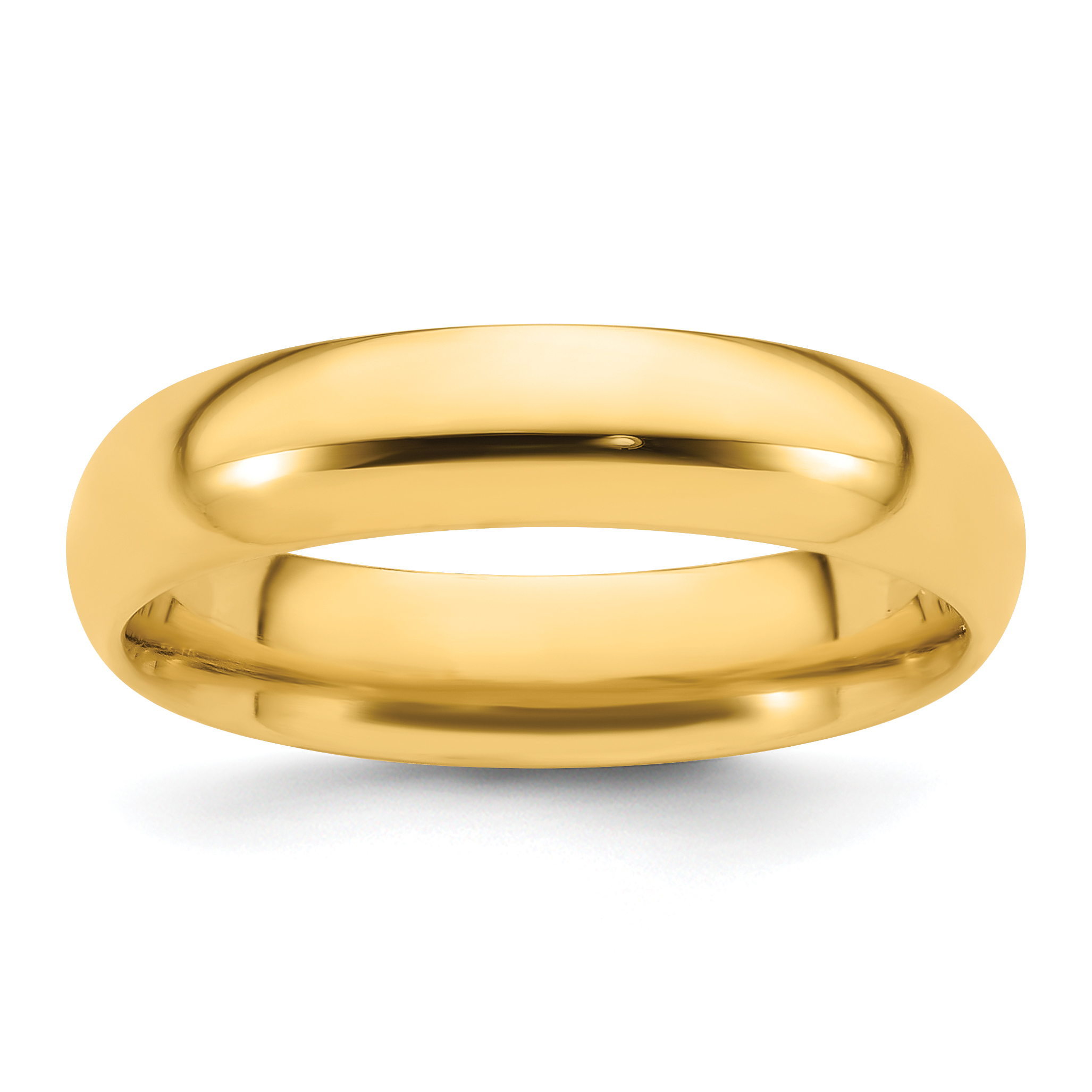 14k Yellow Gold 5mm Standard Weight Comfort Fit Wedding Band Size 11 (CF050-11)
