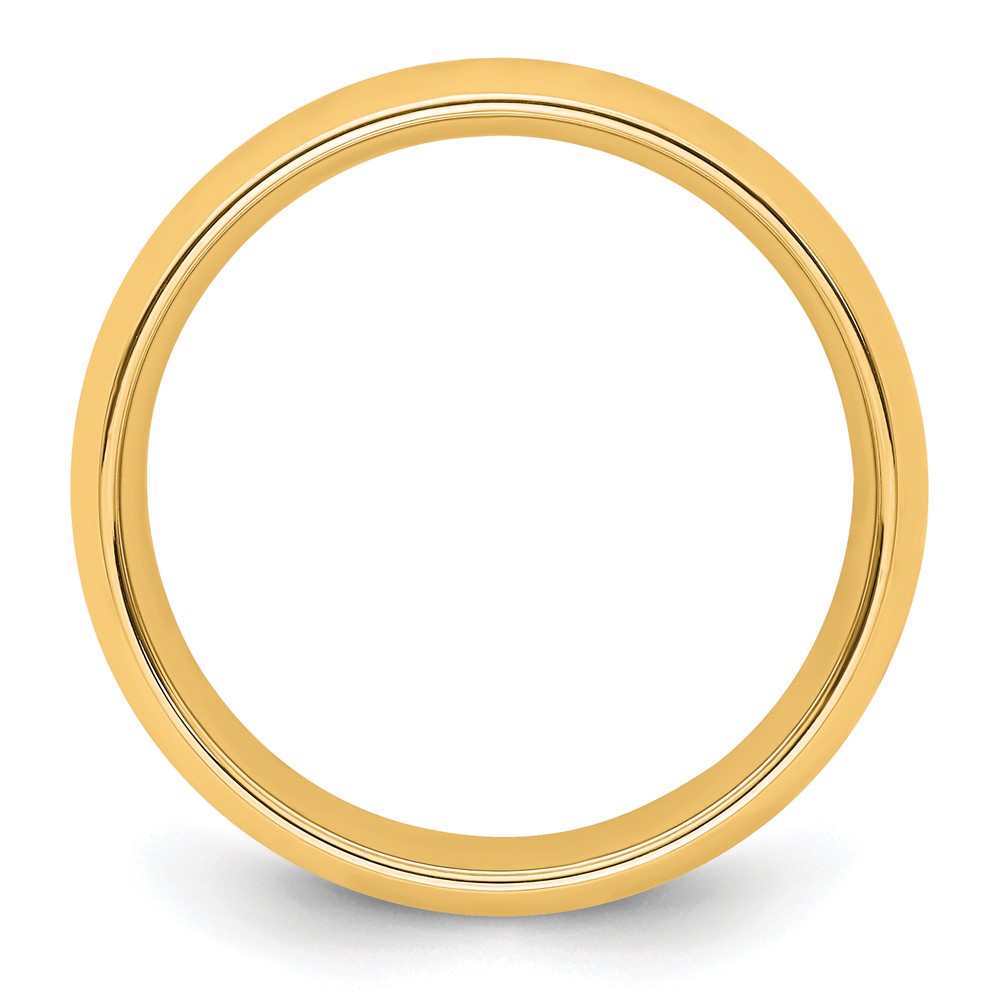 14k Yellow Gold 6mm Standard Weight Comfort Fit Wedding Band Size 7 (CF060-7)