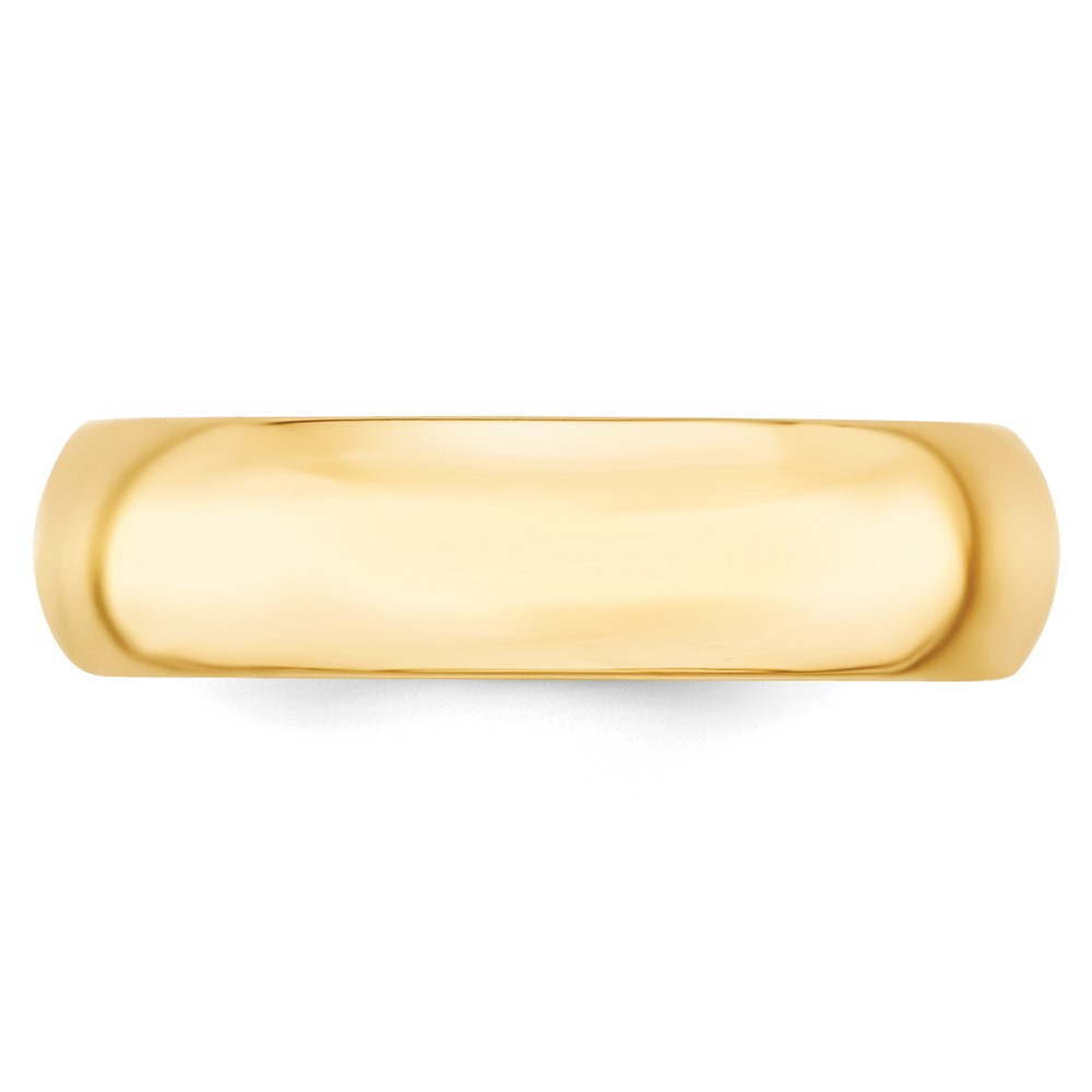 14k Yellow Gold 6mm Standard Weight Comfort Fit Wedding Band Size 7 (CF060-7)