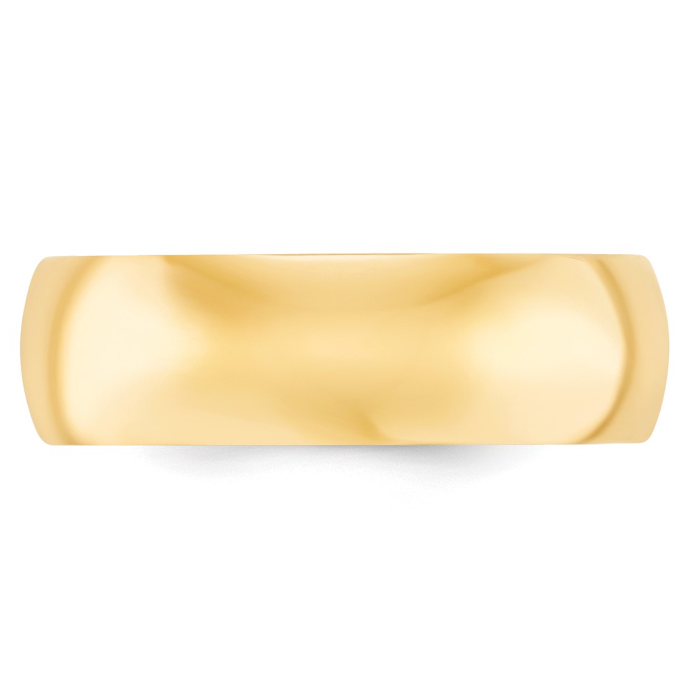 14k Yellow Gold 7mm Standard Weight Comfort Fit Wedding Band Size 9 (CF070-9)