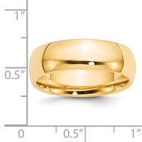 14K Yellow Gold 7mm Standard Weight Comfort Fit Wedding Band view 4