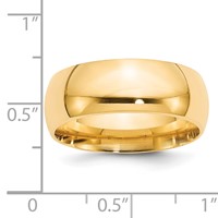 14K Yellow Gold 8mm Standard Weight Comfort Fit Wedding Band view 4