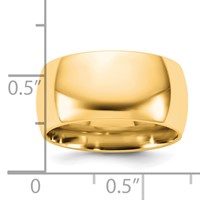 14K 10mm Yellow Gold Standard Comfort Fit Band view 4