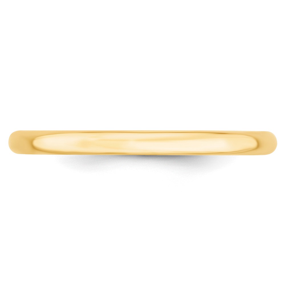 14k Yellow Gold 2mm Lightweight Comfort Fit Wedding Band Size 9 (CFL020-9)