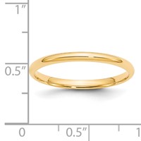 14K Yellow Gold 2mm Lightweight Comfort Fit Wedding Band view 4