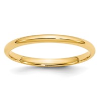 14K Yellow Gold 2mm Lightweight Comfort Fit Wedding Band view 1