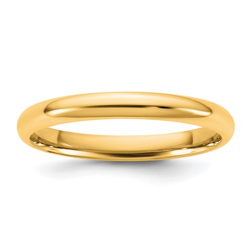 14K 2.5mm Yellow Gold Ltw Comfort Fit Band, Size 8