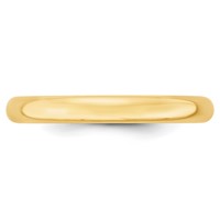14K Yellow Gold 3mm Lightweight Comfort Fit Wedding Band view 2