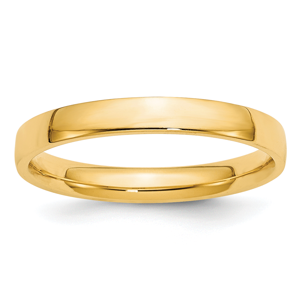 14k Yellow Gold 3mm Lightweight Comfort Fit Wedding Band Size 4.5 (CFL030-4.5)
