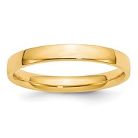 14K Yellow Gold 3mm Lightweight Comfort Fit Wedding Band view 1