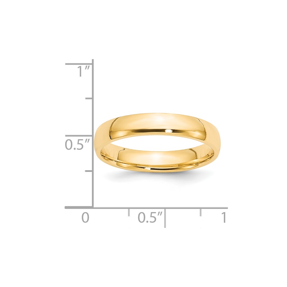 14k Yellow Gold 4mm Lightweight Comfort Fit Wedding Band Size 8.5 (CFL040-8.5)
